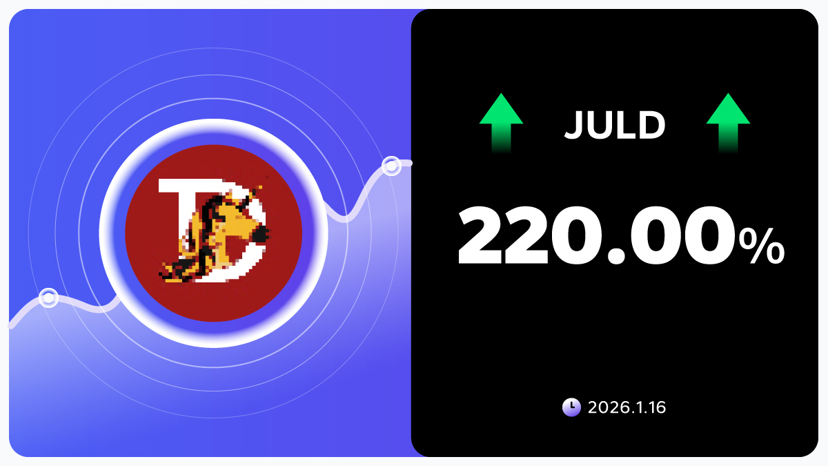 ⏰ 價格提醒！ 🚀 $JULD 在AscendEX 24 小時內漲幅高達+220.00%！ 📈 行情已經來臨，千萬別錯過！ 🔗  立即註冊，抓住機會：https://t.co/J1CBo8D6iw 👥 加入社群，掌握第一手資訊: https://t.co/7TpNkdDFit  🔥 加入AscendEX: 升級你的交易體驗。 #頂峰#AscendEX #加密貨幣#