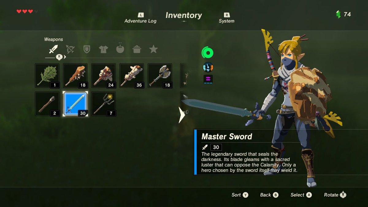 Benton, age 6, was able to use a glitch and get the Master Sword on Breath of the Wild with only four hearts.
We OFFICIALLY have a gamer.