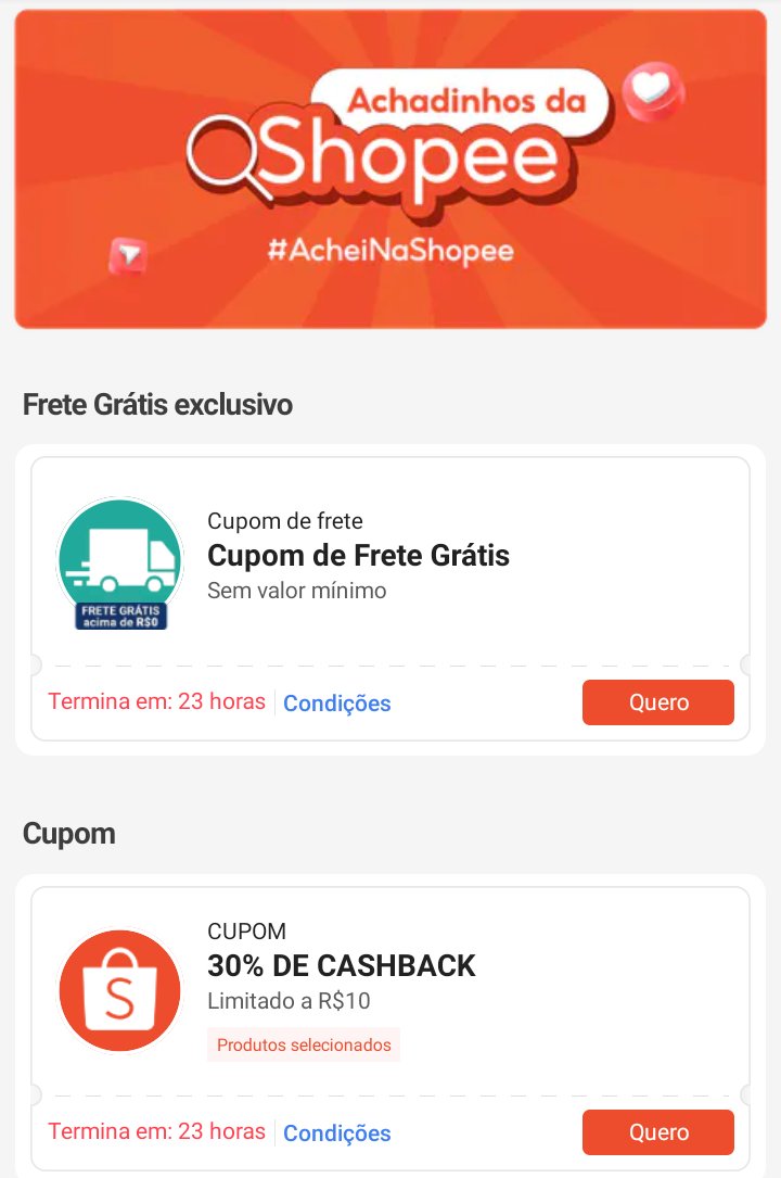 PostandoCupons's tweet image. 🟧 CUPONS SHOPEE 

🚚 Frete Grátis sem valor mínimo 

🎟️ 30% de Cashback - limitado a R$10

▪️ Resgate seu cupom de desconto aqui 
➡️ s.shopee.com.br/30h439yFCg