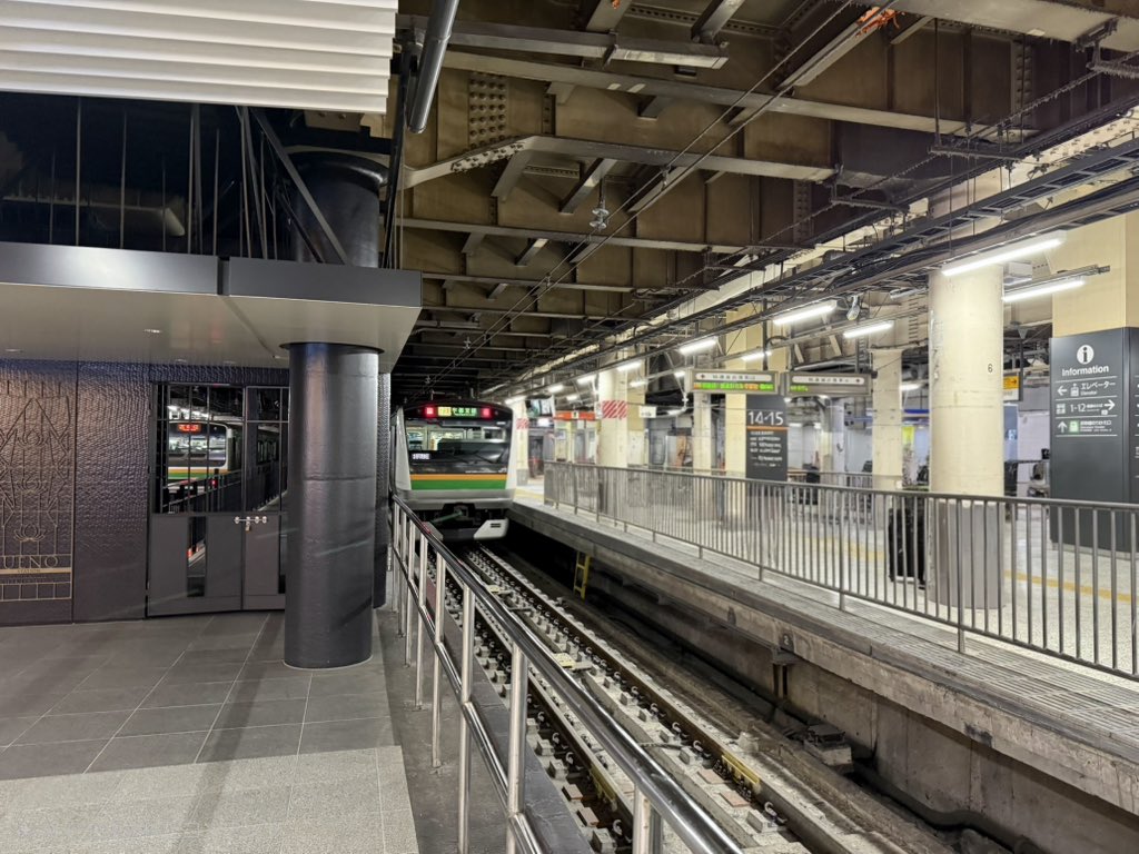 be_flat_'s tweet image. 上野駅で今しか見れないなかなかレアな光景
#京浜東北線運転見合わせ #山手線