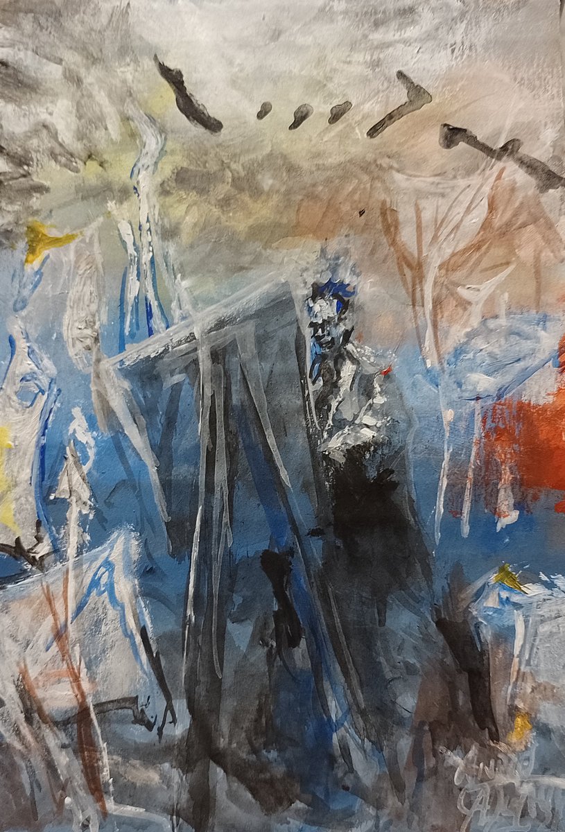 "La pintura se desarrolla ante mis ojos, desplegando sus sorpresas a medida que avanza".
15 de enero de 1955, muere Yves Tanguy
Por Andrés Casciani
- Acrílico sobre cartón corrugado – 12 x 18 cms (2026)
*Obra disponible