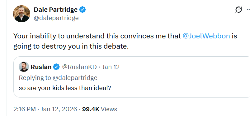 WWUTTcom's tweet photo. Narrator:
Webbon did not, in fact, destroy Ruslan in that debate. https://t.co/8rZMSh3wnV