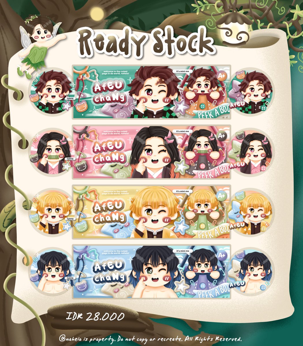 naheio's tweet image. ♥︎—help repost, please? tencu!

o'heio bb, AfEU bawa 16 ready stock layout chibi edisi demon slayer yang bisa kamu take, yaitu pada;

🗓 Jum'at, 16/1/2026 (hari ini)
⏰️ 19.30 WIB
🛒 IDR 28.000
🎨 +6k recolor (free retext)

cekie details di bawah, yuk jajan! 😆🩷 #zonauang