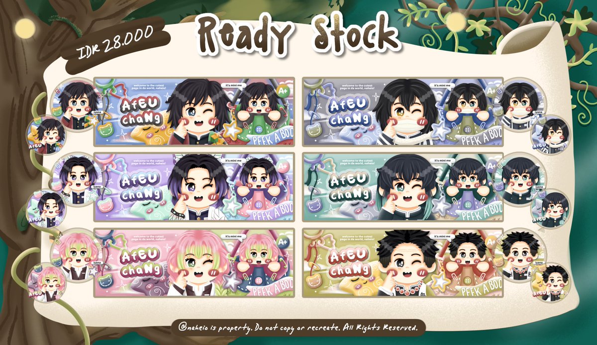 naheio's tweet image. ♥︎—help repost, please? tencu!

o'heio bb, AfEU bawa 16 ready stock layout chibi edisi demon slayer yang bisa kamu take, yaitu pada;

🗓 Jum'at, 16/1/2026 (hari ini)
⏰️ 19.30 WIB
🛒 IDR 28.000
🎨 +6k recolor (free retext)

cekie details di bawah, yuk jajan! 😆🩷 #zonauang