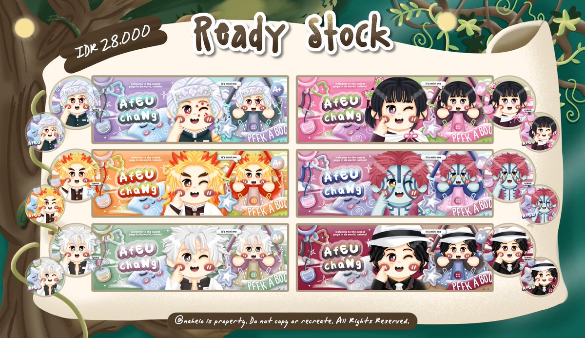 naheio's tweet image. ♥︎—help repost, please? tencu!

o'heio bb, AfEU bawa 16 ready stock layout chibi edisi demon slayer yang bisa kamu take, yaitu pada;

🗓 Jum'at, 16/1/2026 (hari ini)
⏰️ 19.30 WIB
🛒 IDR 28.000
🎨 +6k recolor (free retext)

cekie details di bawah, yuk jajan! 😆🩷 #zonauang