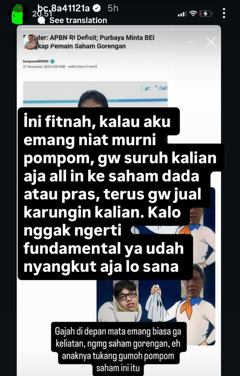 parkjaeeon__'s tweet image. Makin jadi ini bocah hadeh 

Sekarang om Bernad88 vs anak menteri purbaya

Cc @KemenkeuRI bilangin ke pak Purbaya tuh anaknya , nanti makin lebar urusannya