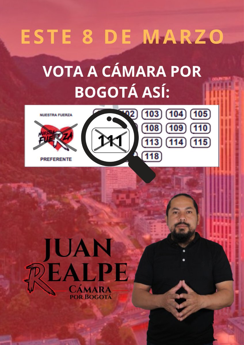 Juan Realpe ♥️Nuestra Fuerza # 111, llega al congreso para que las orillas dejen de ser periferia y se conviertan en el nuevo centro de dignidad y futuro. Nuestra Fuerza # 111 💪💪💪♥️♥️♥️
