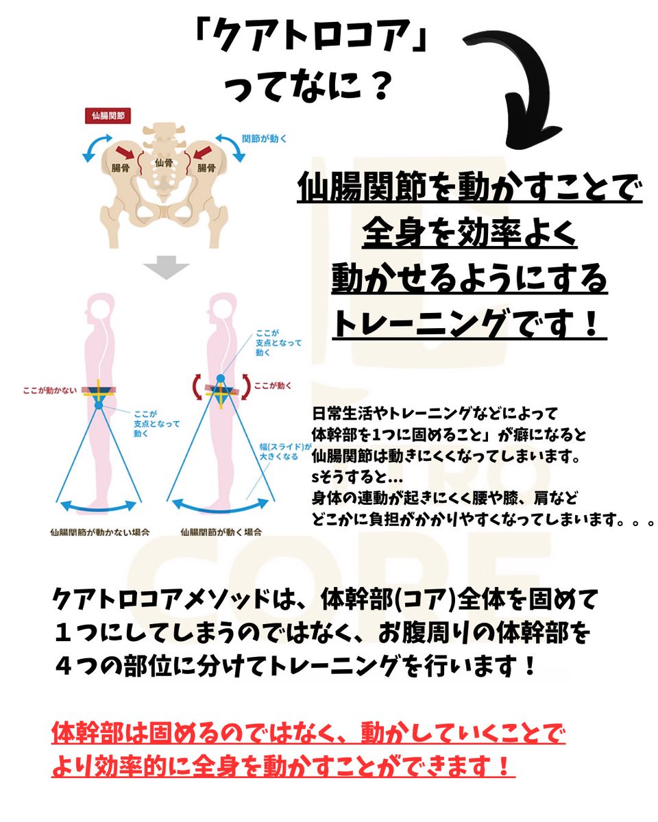 QuattroCoreMie's tweet photo. 【最近話題のクアトロコアってなに？】

トップを目指すアスリートだけでなく、
・スポーツが趣味の方
・腰痛、膝痛、肩こりなど身体にお悩みがある方
⁡
様々な目的の方にとって、良い影響を作ります！
⁡
三重店では、クアトロコア®︎セミパーソナルの体験が可能でございます！

体験料金:3,300円 https://t.co/N8pwR20VL3