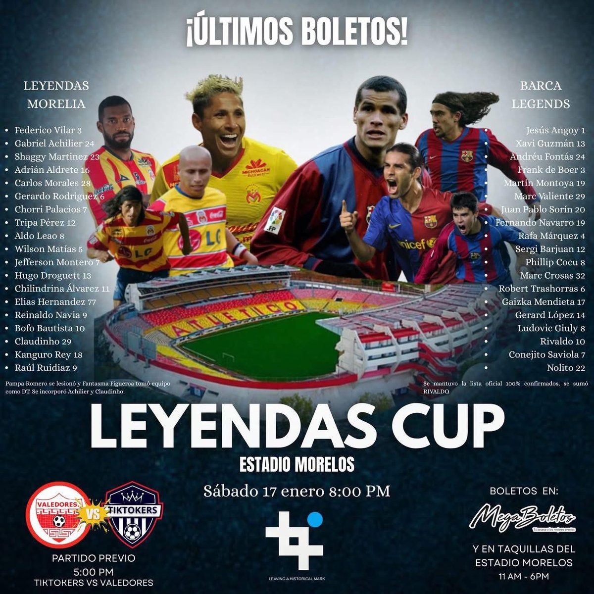 Está todo listo, el sábado todos al Morelos!