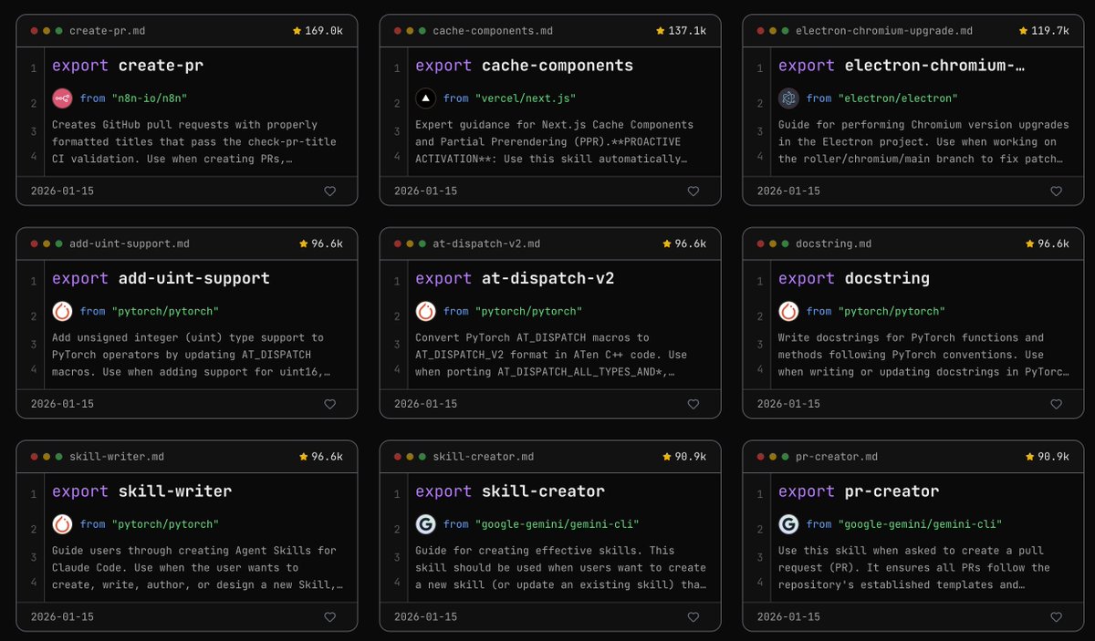Claude Code のスキル、自作する前にここ見て

Agent Skills Marketplace に 65,000 以上のスキルが集約されてる

カテゴリ別の内訳

- Tools: 22,506（自動化、デバッグ、IDE 連携など）
- Development: 19,370（CMS、アーキテクチャ、フルスタックなど）
- Data &amp; AI: 12,997（LLM 連携が 10,000