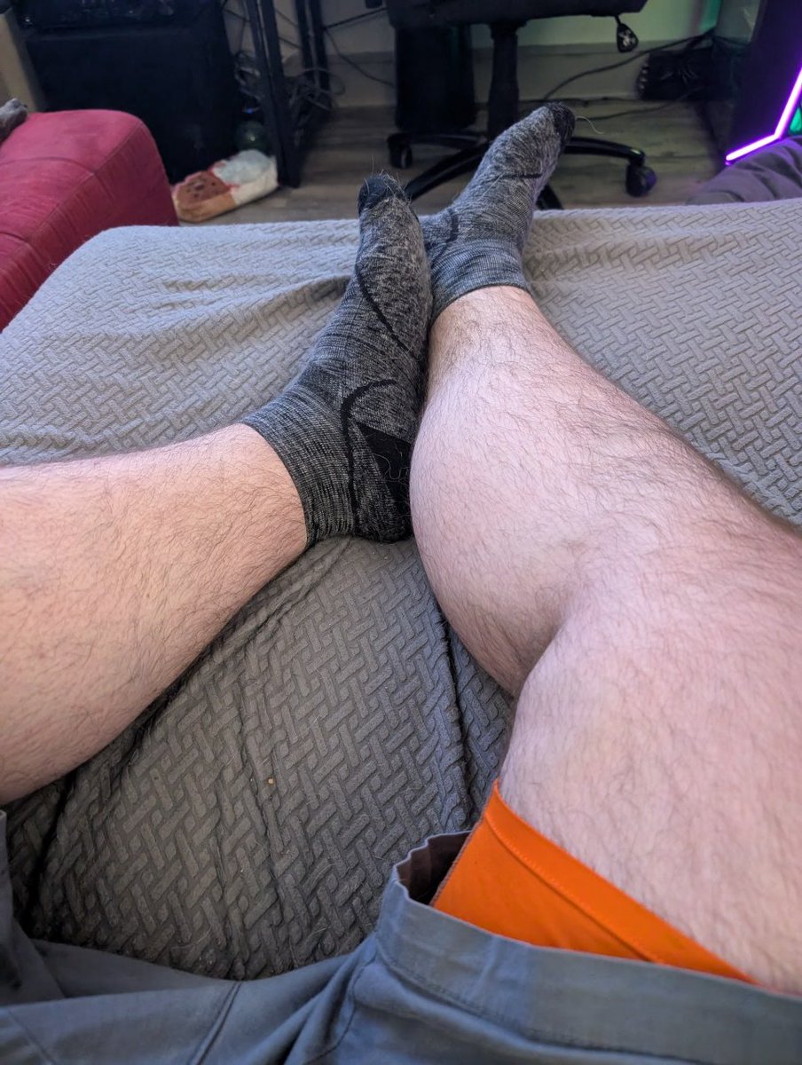 We'll get to it. They may be wool socks but that doesn't mean they didn't get drenched in sweat while being trapped on boots for over 12 hours today. Huff and suck until I tell you to take them off and I smack you across your face with my bare foot and pinch your nose with my toe