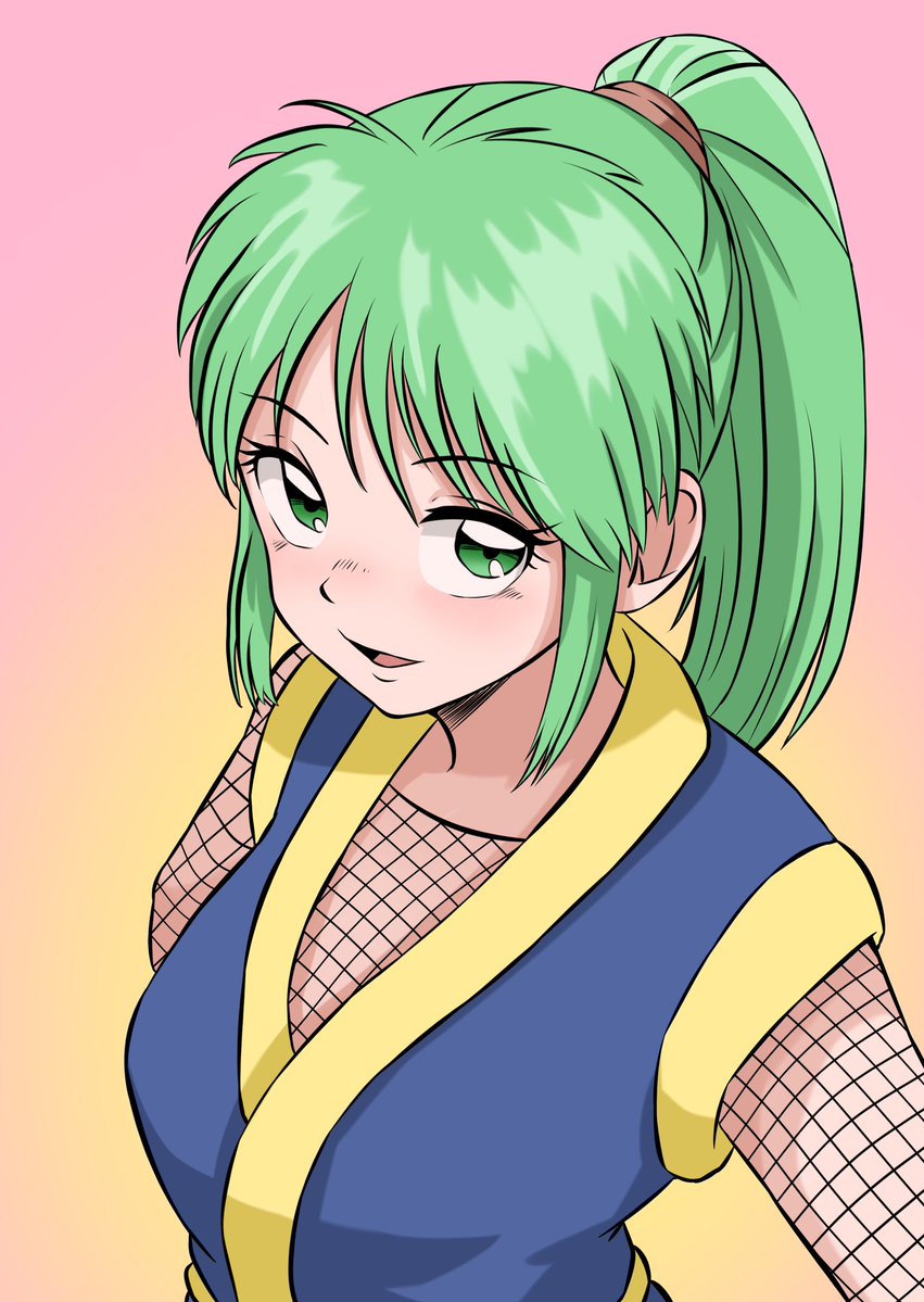 hakuino_hakase's tweet image. 父の絵柄に寄せて描いたヤエちゃんと自分の絵柄で描いたヤエちゃん（再掲）