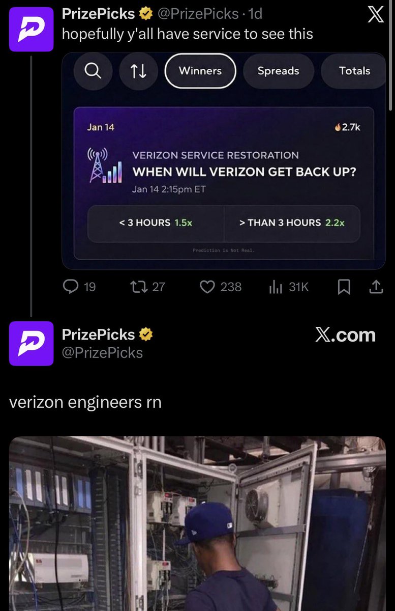 Hey PrizePicks <a href="/PrizePicks/">PrizePicks</a> <a href="/PrizeSupport/">PrizePicks Support</a> this you???? 

Yall better give us a free play damn bozo