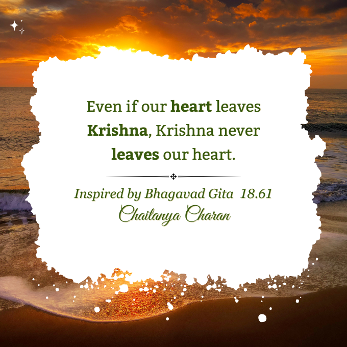 ChaitanyaTSS's tweet photo. Even when our heart drifts away from Krishna, He never leaves our heart—ever-present as our guide within, inspired by Bhagavad Gita 18.61 ✨
Follow the Chaitanya Charan channel on WhatsApp: https://t.co/aEg2yZhRCz
.
.
.
.
.
#BhagavadGita #GitaWisdom #Krishna #Supersoul #Faith https://t.co/UWFy4bEiuA
