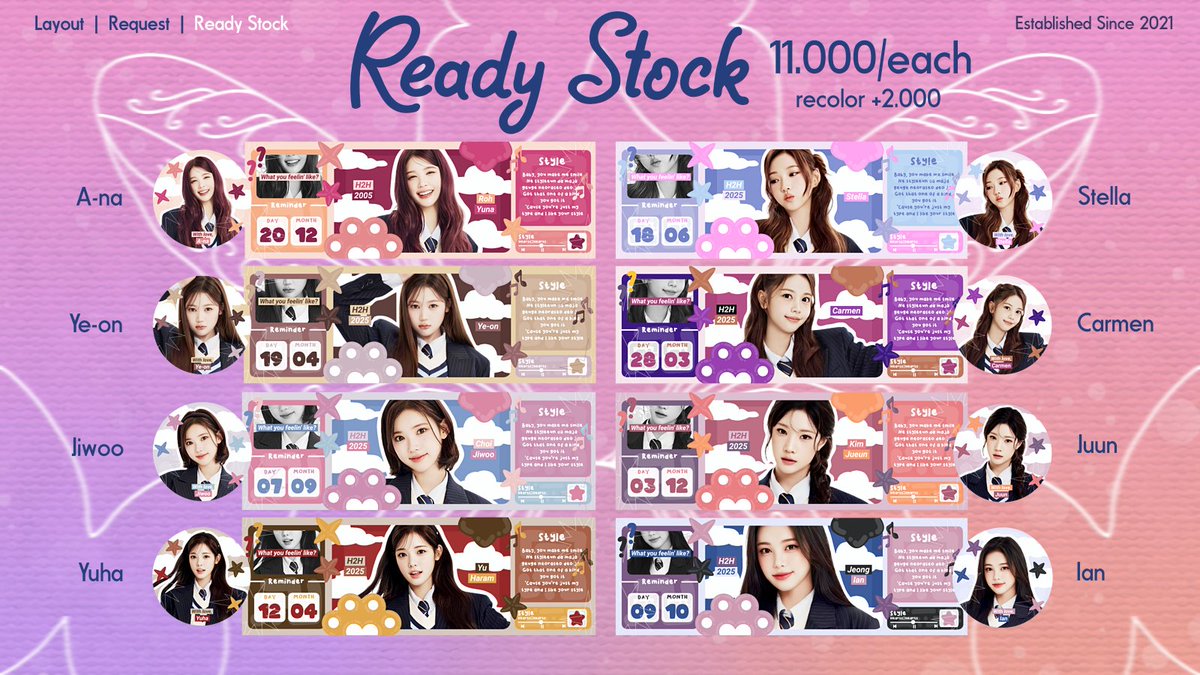 muanners's tweet image. Help repost ya thank you 🙂‍↕️

Halo aku ada layout ready H2H Hearts2hearts all member, Pharita, Asa, dan Winter 📑 Yuk jajaank 🛍️

#zonauang