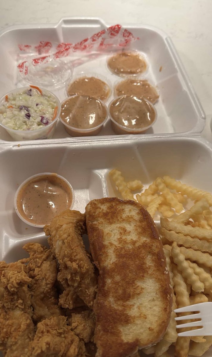 tittyrespecter's tweet image. i fantasize about having a japanese wife who packs me a bento, but instead i got myself a cane's box combo. i like to shut my eyes and imagine that i'm eating a homemade bento with chicken katsu and fried potatoes