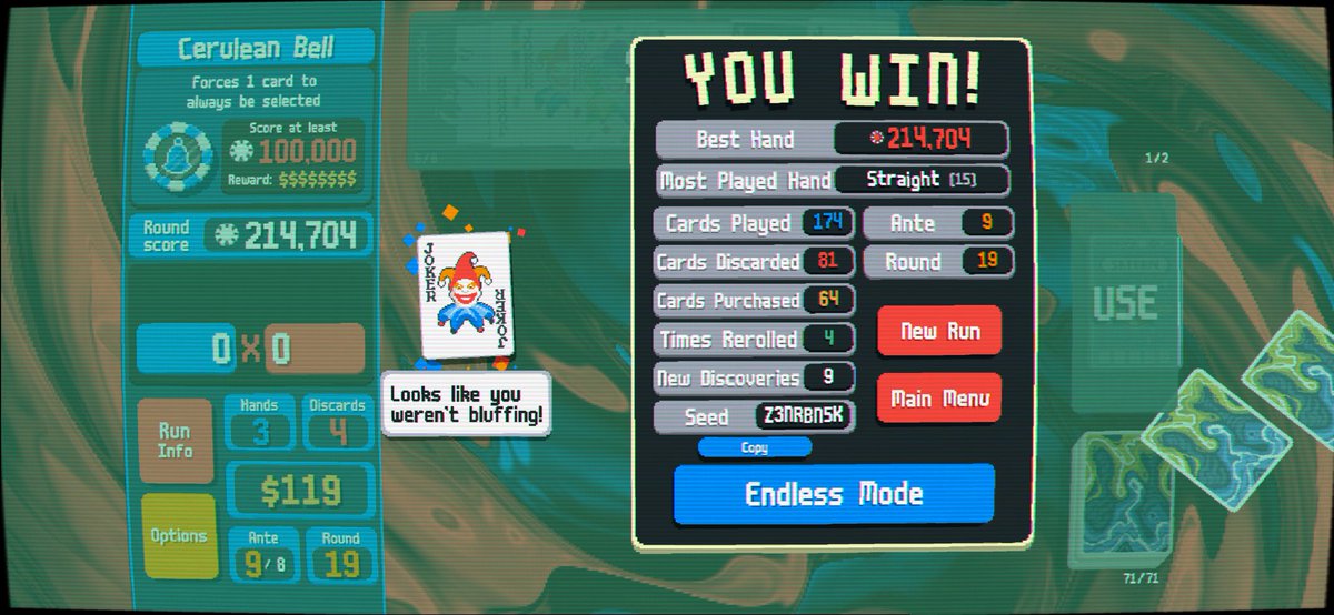 UnpluggedRetro's tweet image. I’m killing it in Balatro!