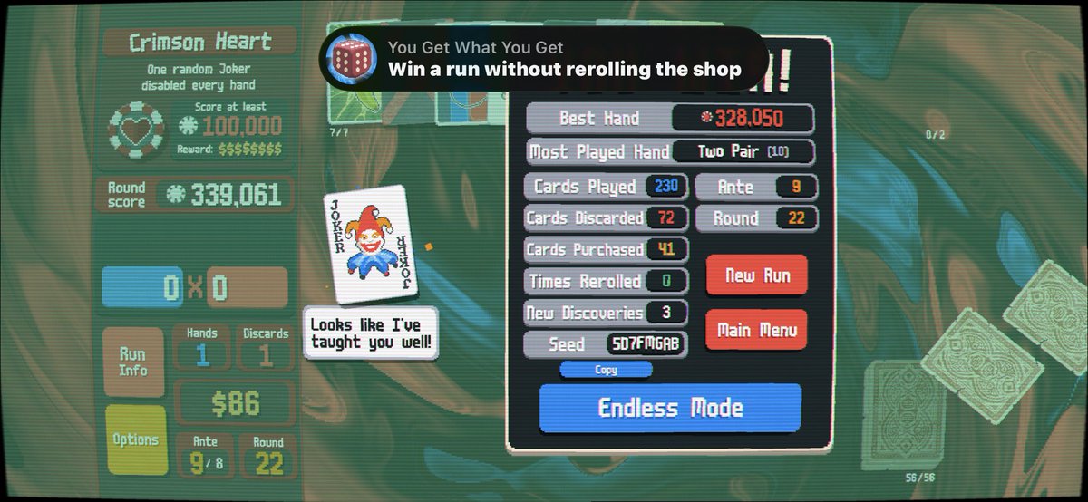 UnpluggedRetro's tweet image. I’m killing it in Balatro!