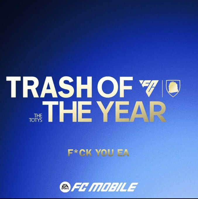 #FixFCMobileTOTY 
PLEASE GUYS DO NOT STOP THIS!!

EA IS JUST BLINDINGYOU ALL WITH SOME GOOD PULLS!!