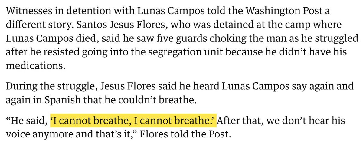 micah_erfan's tweet image. ICE strangled a man to death, then lied about it in their press release.

His last words: "I cannot breathe."