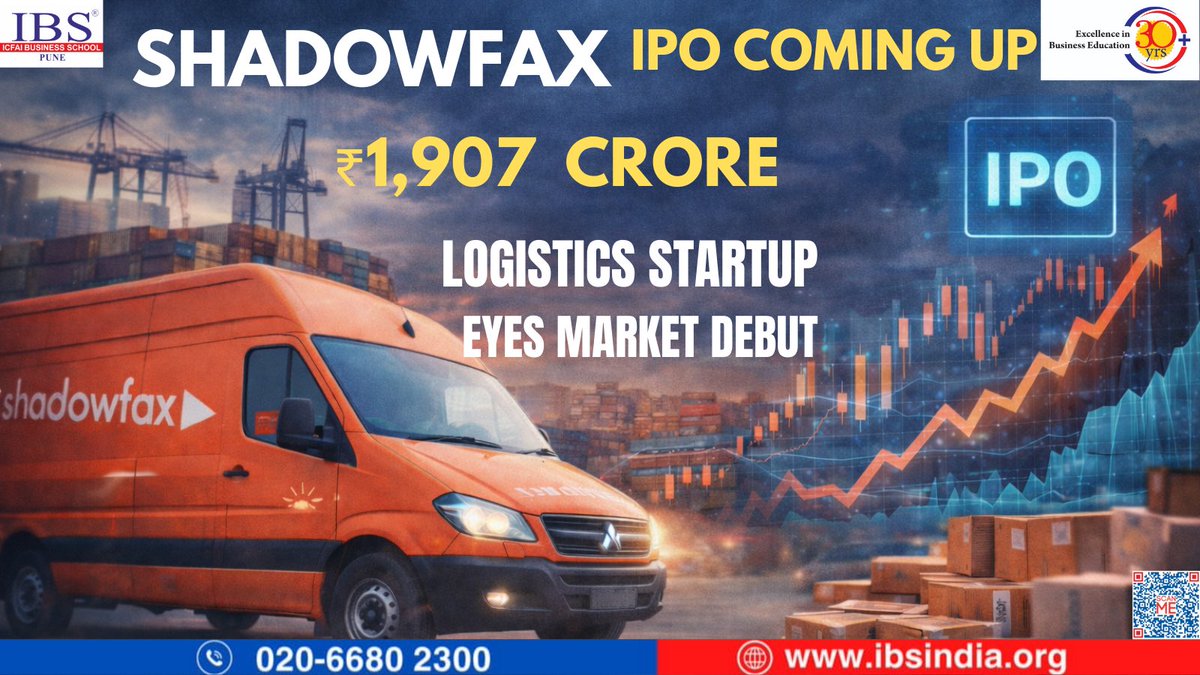 PuneIbs's tweet photo. 🚚📈 Shadowfax IPO: Logistics startup plans a ₹1,907 crore IPO; strong grey-market buzz signals high investor interest.
#Shadowfax #IPO #IPONews #LogisticsStartup #IndianMarkets #StockMarket #IBSPune #IBSAT #IBSAT2025 https://t.co/OagS2heYlO