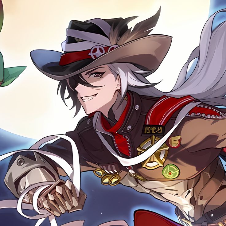 something something long haired men with hats and a black, white, and red color scheme