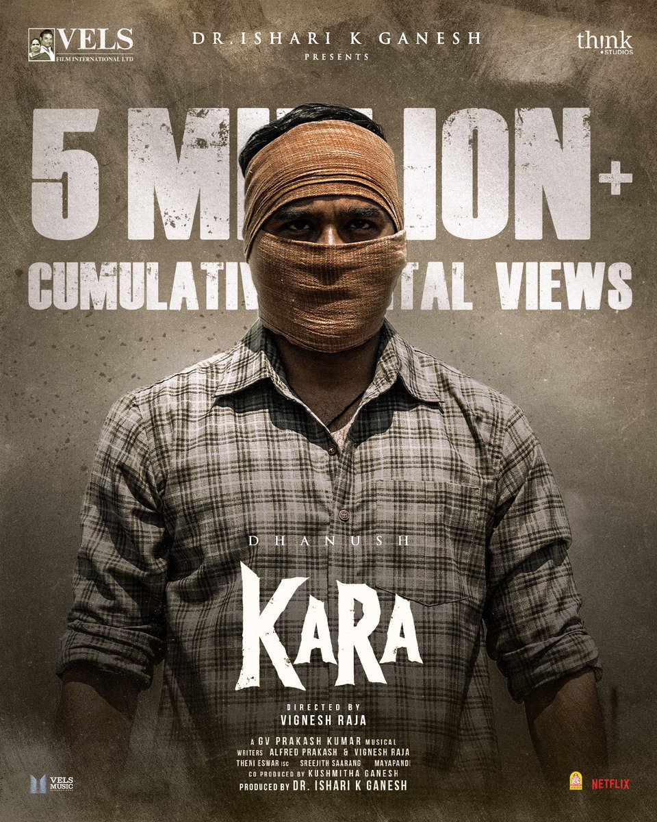 #TheNameIsKara Hits 5M🧨

🔗 youtu.be/WwpPFDphE_M

#Kara #கர #కర #करा

#HappyPongal
#HappySankranti
  
Directed by <a href="/vigneshraja89/">Vignesh Raja</a>
Produced by <a href="/IshariKGanesh/">Dr Ishari K Ganesh</a>
A <a href="/gvprakash/">G.V.Prakash Kumar</a> musical 🥁

<a href="/dhanushkraja/">Dhanush</a> <a href="/VelsFilmIntl/">Vels Film International</a>