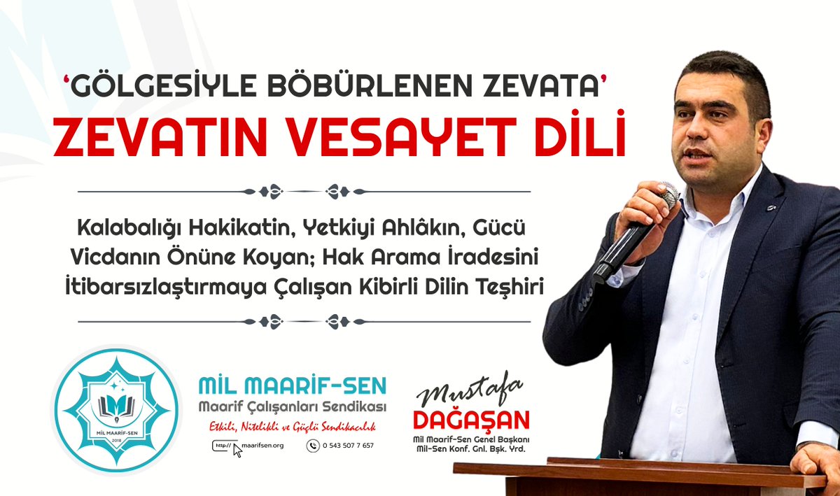 ZEVATIN VESAYET DİLİ
(Gölgesiyle Böbürlenen Zevata)

Yetkiyi ahlâkın, kalabalığı hakikatin önüne koyan vesayetçi anlayışın sendikal maskesi düştü. Hak arama iradesini küçümseyen, itirazı bastırmayı sendikacılık sanan yaklaşımı teşhir ve tarihe not ediyoruz.

Sendikacılığı