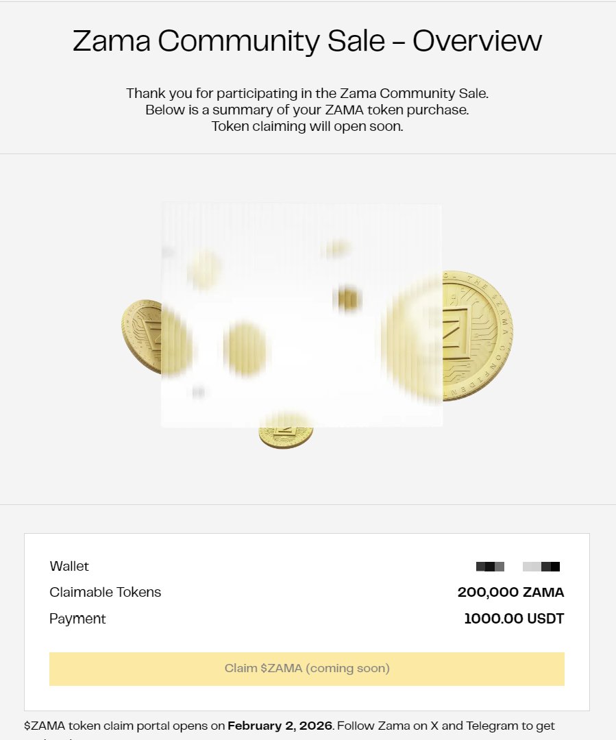 🟨@zama 社区轮开了，额度直接拉满🔥 结果小插曲把我整破防了…… 之前KYC绑了大号，登录一看：没资格？？？ 才发现当初领NFT用的是小号钱包