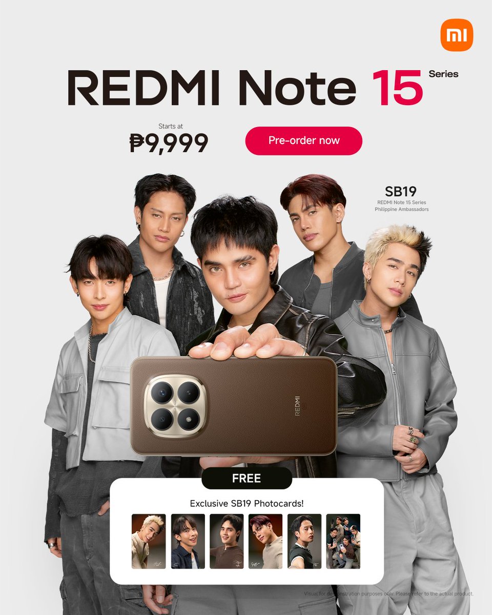 Xiaomi_PH's tweet image. Limited drop alert: SB19 exclusives inside! 🚨⭐
Pre-order the #REDMINote15Series from January 16–29 at Xiaomi Authorized Stores with a ₱500 down payment and get discounts, freebies, plus EXCLUSIVE SB19 Photocards &amp;amp; Poster.

📍 Visit a Xiaomi Authorized Store near you:…