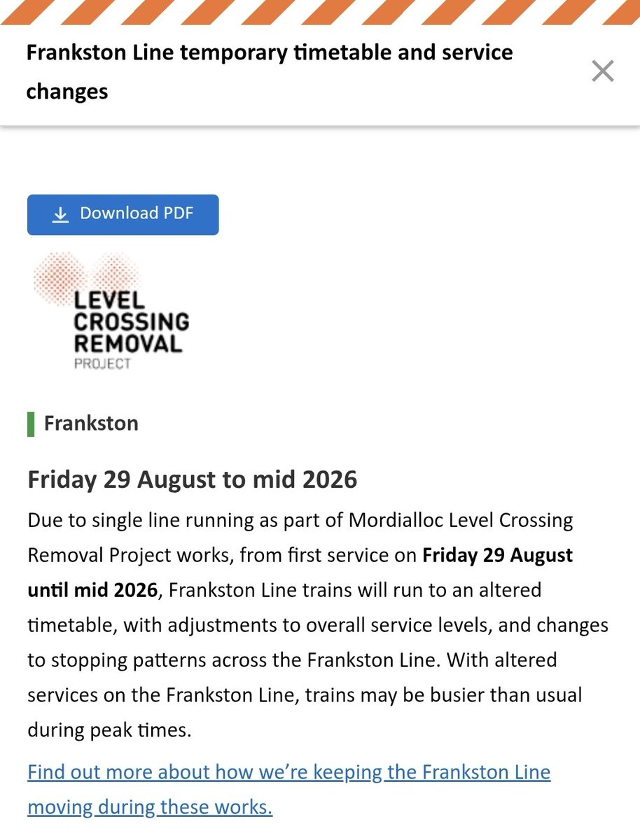 craig_halsall's tweet image. #FrankstonLine TEMPORARY timetables until Thurs 5 Feb due to #Mordialloc #LXRP works also available

Again, MASTER timetable shown from Fri 6 Feb

AM peak expresses revert Cheltenham-Caulfield-Malvern-South Yarra (no longer stopping Southland, Highett or Moorabbin)
#MetroTrains