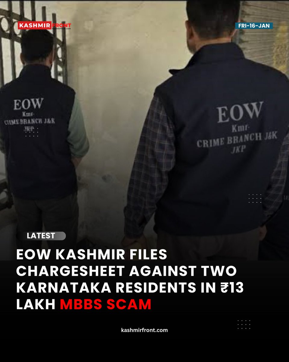 Kashmir_front1's tweet photo. #EOW #Kashmir Files Chargesheet Against Two #Karnataka Residents in ₹13 Lakh #MBBSScam https://t.co/EJw7P9Z12R