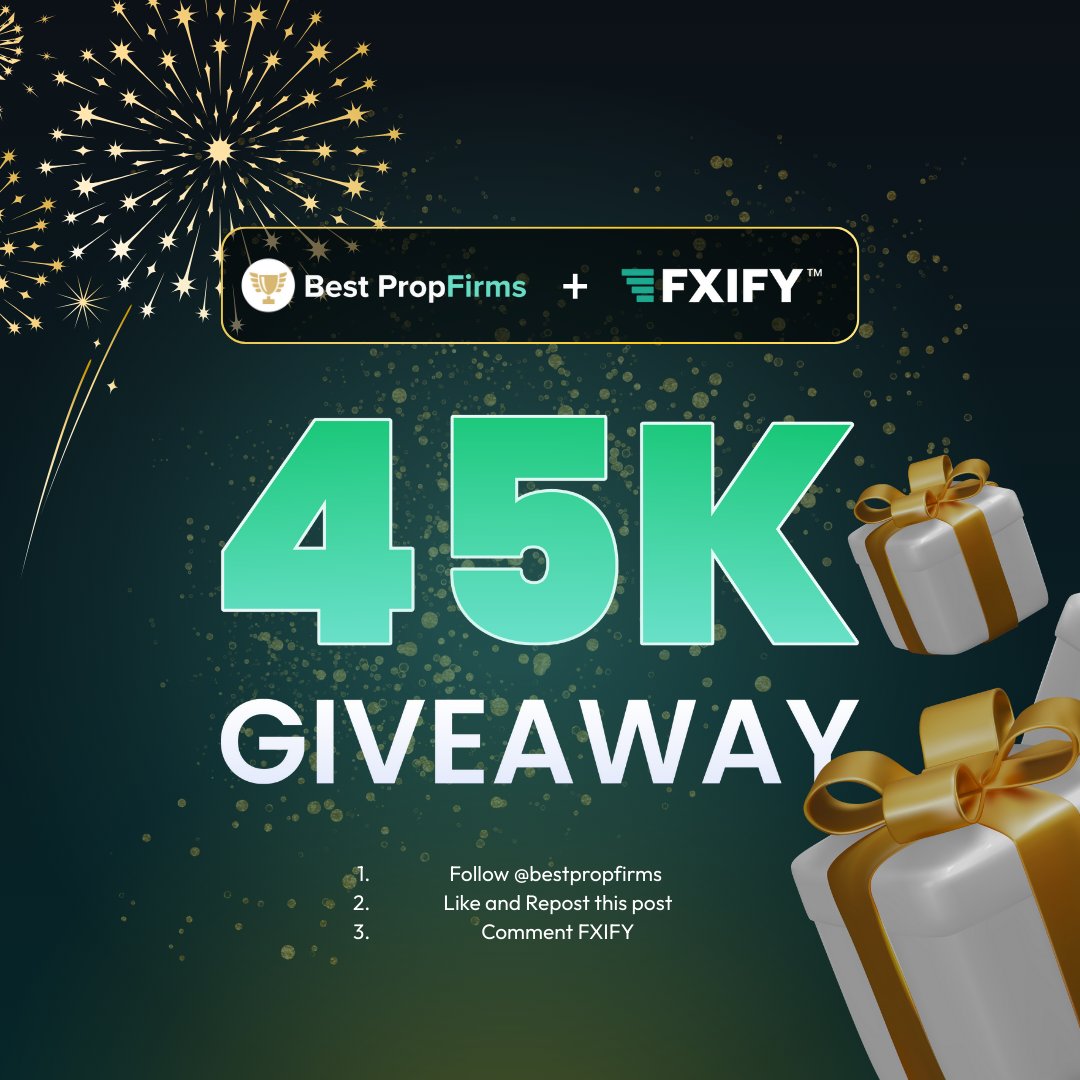 Prop_Firms's tweet image. Join our 45k Giveaway with @fxifycom on Instagram where we are giving away 3 x 15k challenge accounts🎁

Enter here 👉 instagram.com/p/DTjuypTEjOR/…

To Enter👇
1️⃣Follow us and @fxifycom on Instagram
2️⃣Like and Repost
3️⃣Comment 'FXIFY'

📅 Ends: 27th of January at 8am (ET)
🏆 Winners…