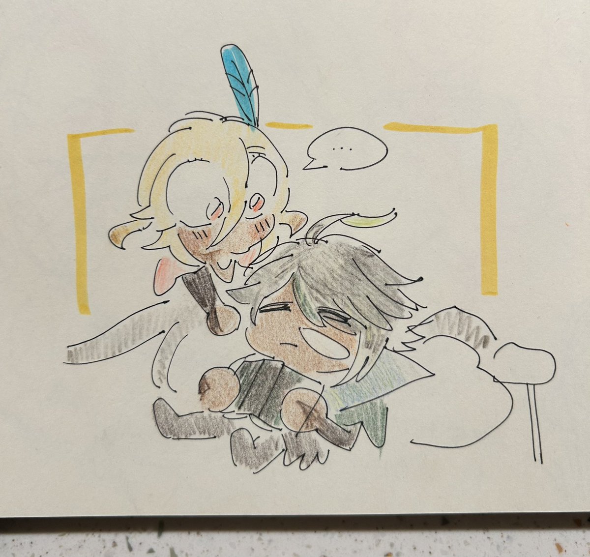 i miss my drawing tablet pls free me. ive finished half of my sketchbook this week i was not built for this. look, haikaveh big eyeballs