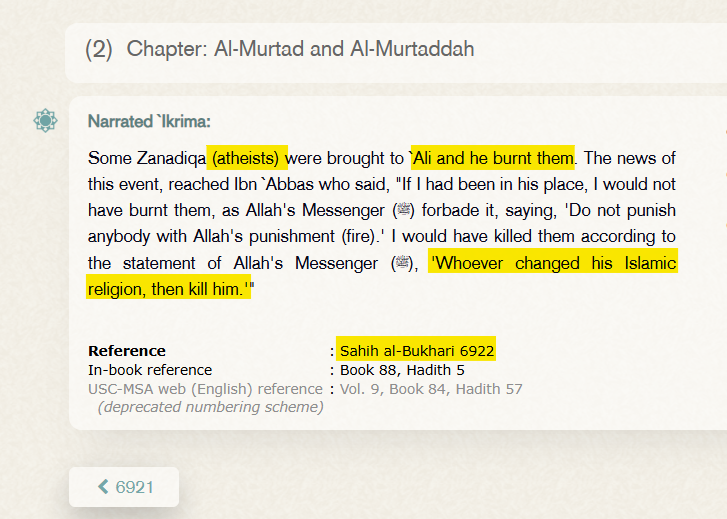 <a href="/KhamisMalhosani/">Khamis Alhosani</a> So when Muhammad said kill those who change their religion, Muhammad didn't mean it? 

Did Muhammad 'distort' Islamic values?
