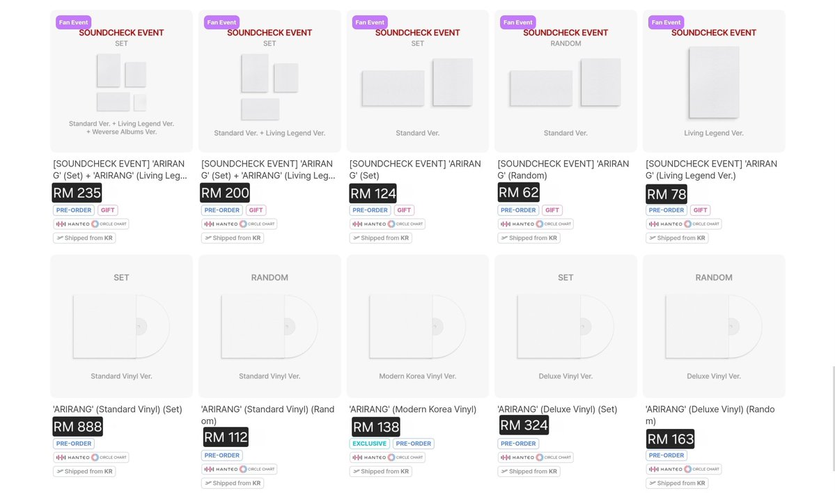 [Help RT] MY G.O 🇲🇾 | Non-profit
BTS 5th Album "ARIRANG" 💜

Pice in pic (1st payment)

🎁Weverse POB+Early bird
💝Customised freebies *T&amp;C, TBA
2nd payment: EMS+local 
G.O Close: 8/3/26

Order👉🏼forms.gle/RAA8nKSRSfwicu…

#brenda_GO #pasarBTS