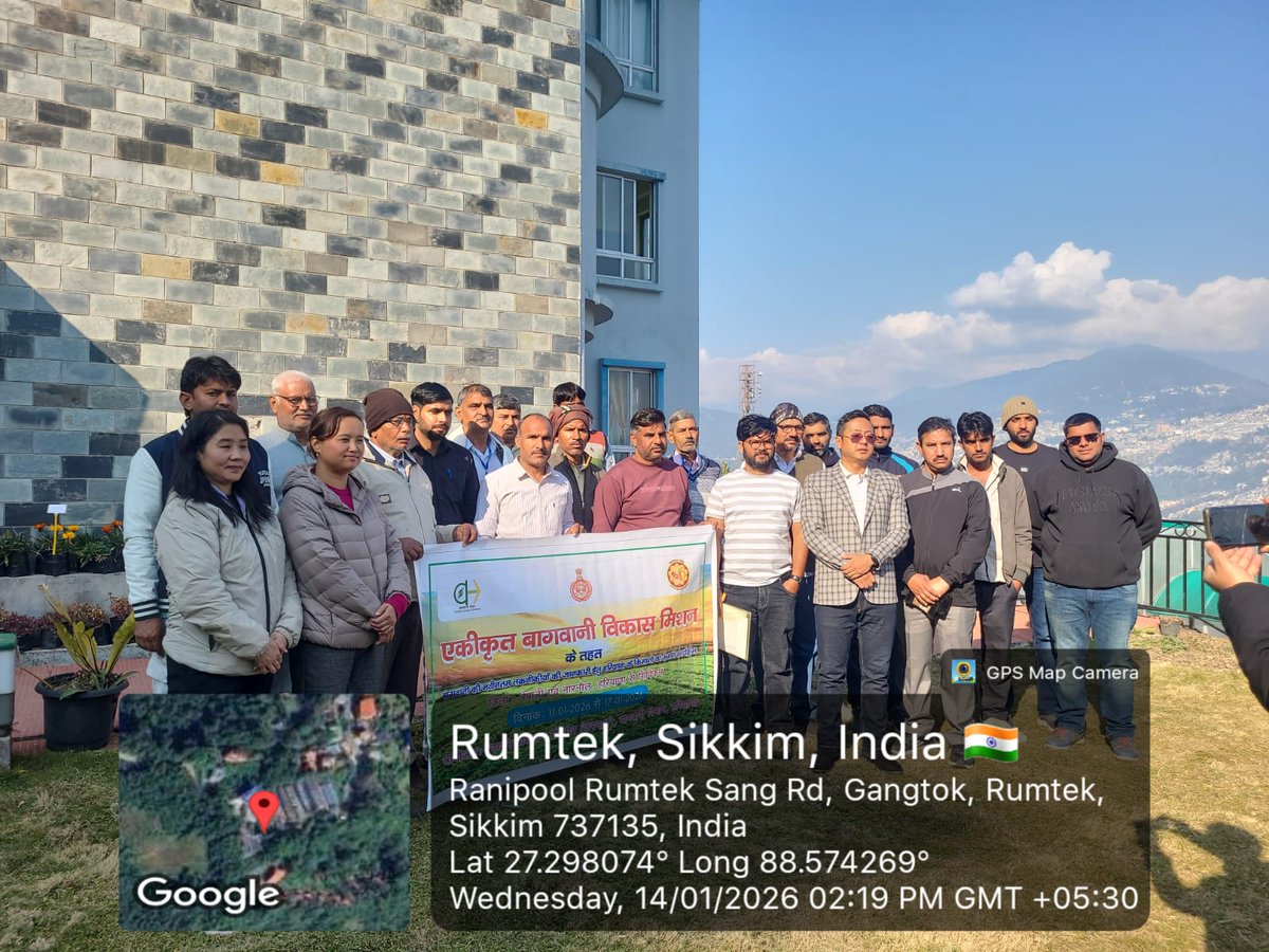 HTIKarnal's tweet photo. The 4th exposure visit for farmers from Narnaul and Rewari, organized by HTI Uchani, Karnal. During this visit, the participating farmers are exploring advanced organic farming techniques, sustainable agricultural practices and innovative crop management strategies being successfully implemented in Sikkim.