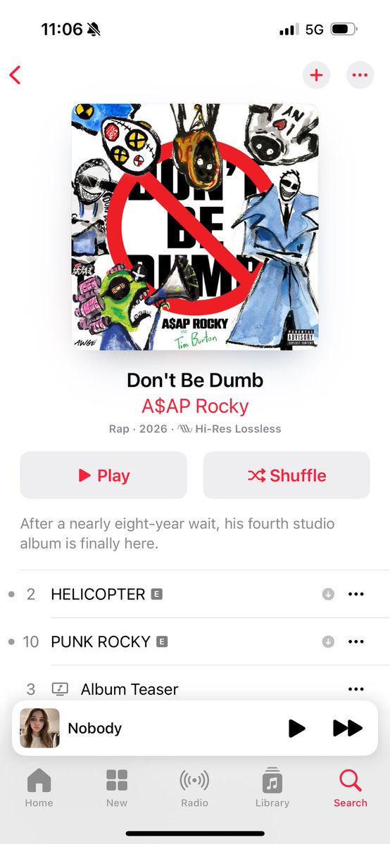 sleepydipp's tweet photo. Apple Music killing me https://t.co/uiMh7sb3EG