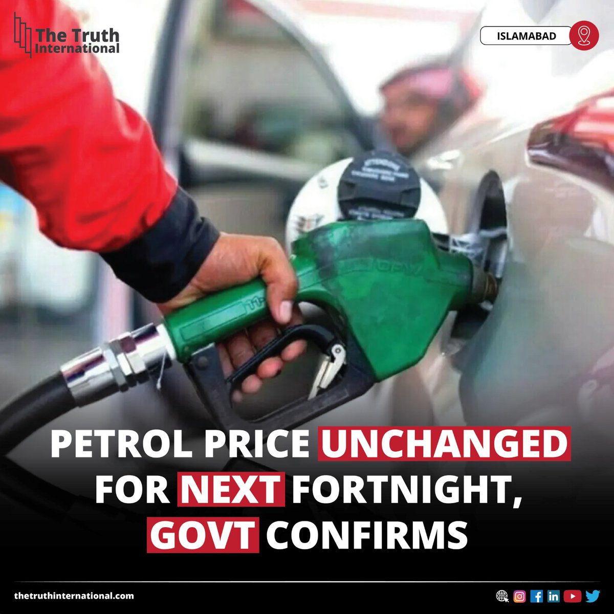 ttimagazine's tweet image. Petrol Price Unchanged for Next Fortnight, Government Confirms

Click Here:
thetruthinternational.com/petrol-price-u…

#Petrol #Price #Unchanged #Next #Fortnight #Government #Confirms #Islamabad #Diesel