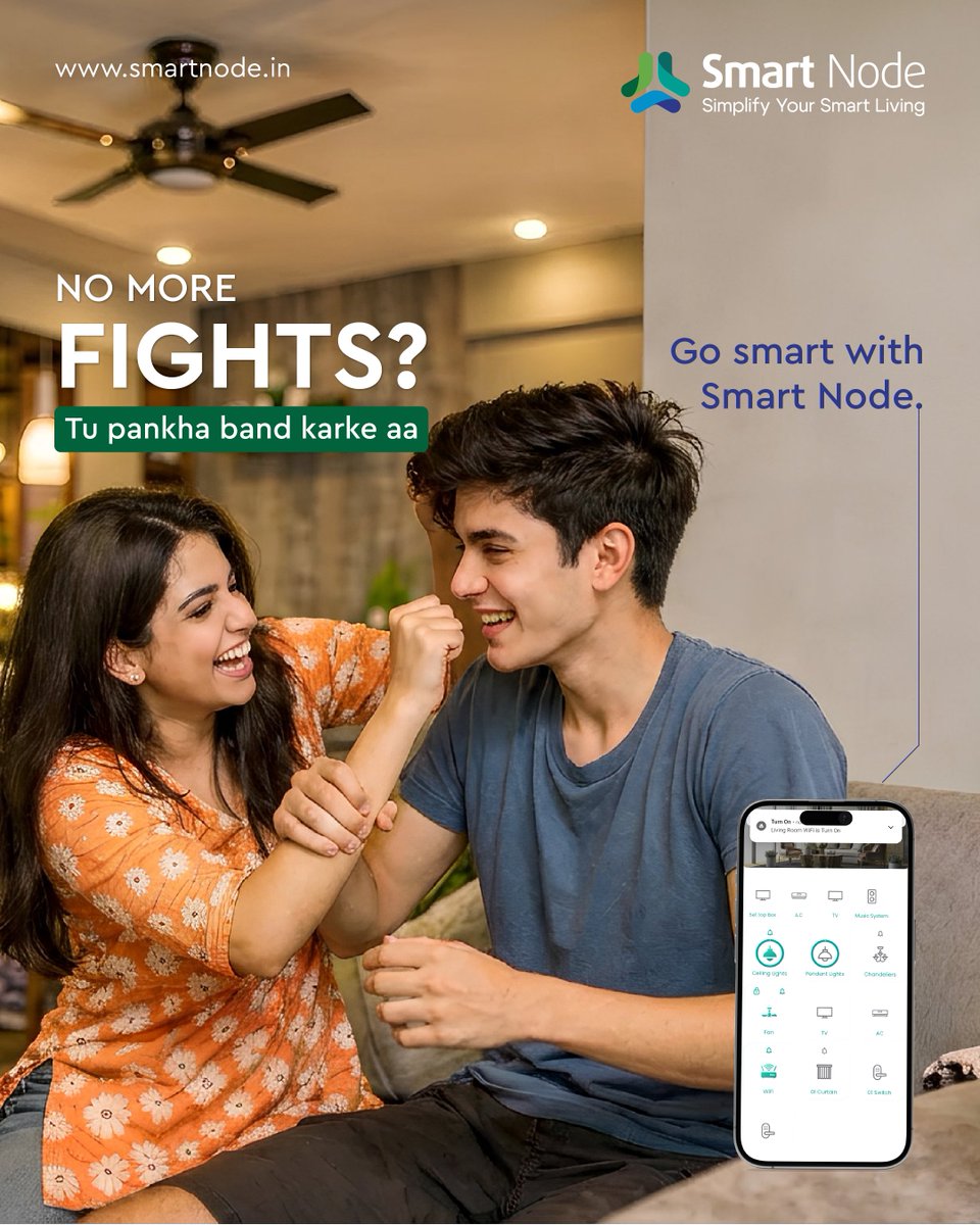 smartnode__in's tweet photo. Smart Node brings lights, fans, and everyday comforts together in one simple app, giving everyone effortless control and turning everyday living into a balanced, intuitive experience.

Visit: https://t.co/BBQTkuynLQ

#SmartNode #SmartHome #HomeAutomation #SmartLiving #SmartIndia https://t.co/95GvBhTKuM