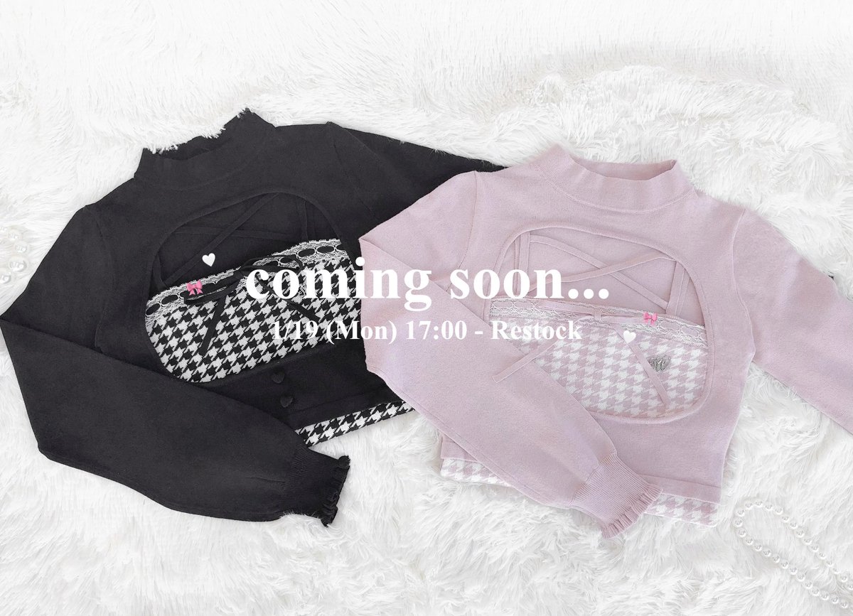 ‍ ‍ ♡ Coming Soon… ♡ ‍ 大人気の即完トップス、1.19再販決定🎀 ‍