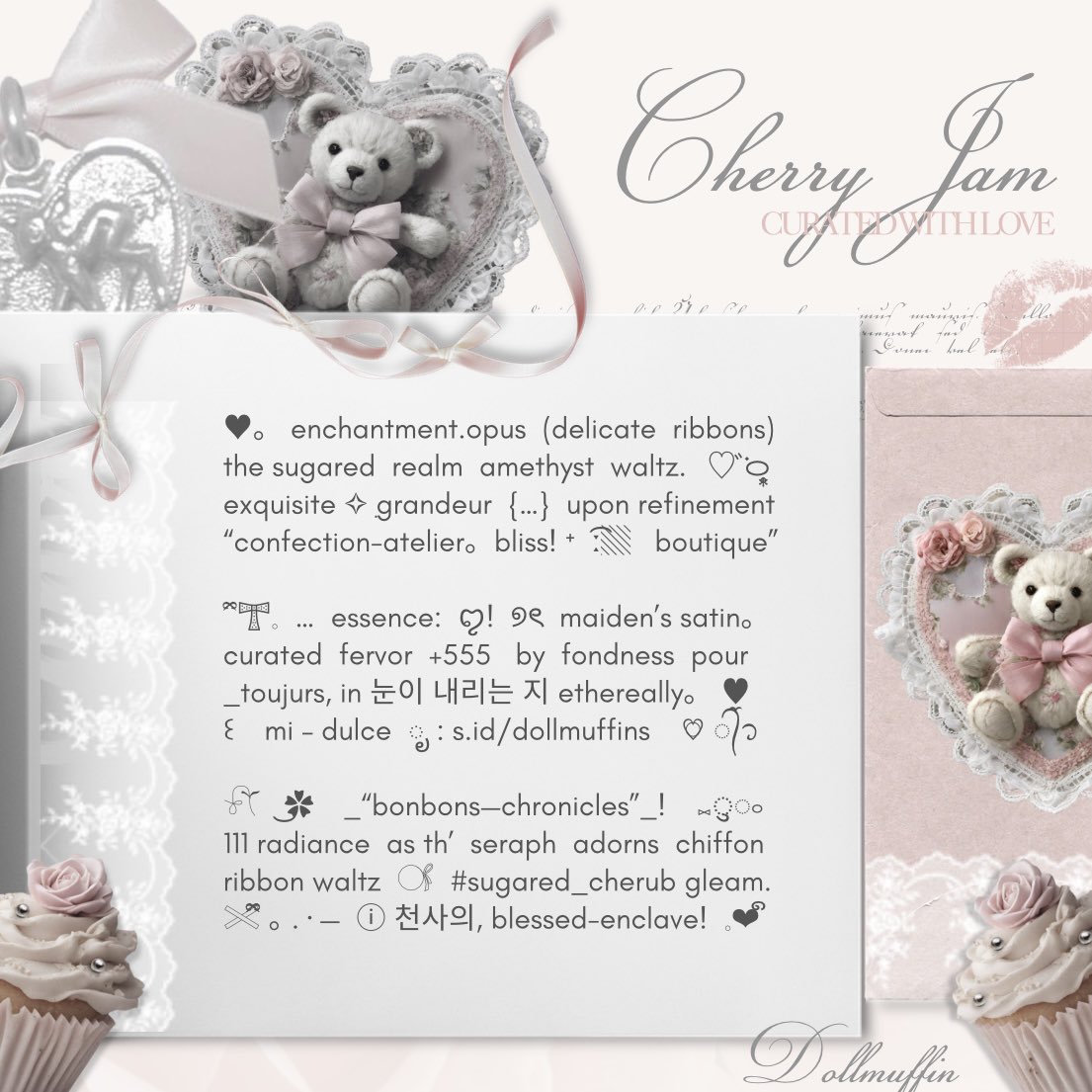 dollmuffins's tweet image. ⠀
⠀ ㅤ᩼❥ ⠀ help retweet? thanks!

⠀ hello,  dollish!  🎀🪽  i bring  lots  of  ready
⠀ stocks wording:  6  pinned wording  ‘nd  10 
⠀ short bios  (for all purpose)  purchase  it  @ 
⠀ dollmuffins:  mt  after  dm!  ALT for details! 

⠀ #zonauang …  ׄ݁    ᩙ ❤︎
⠀