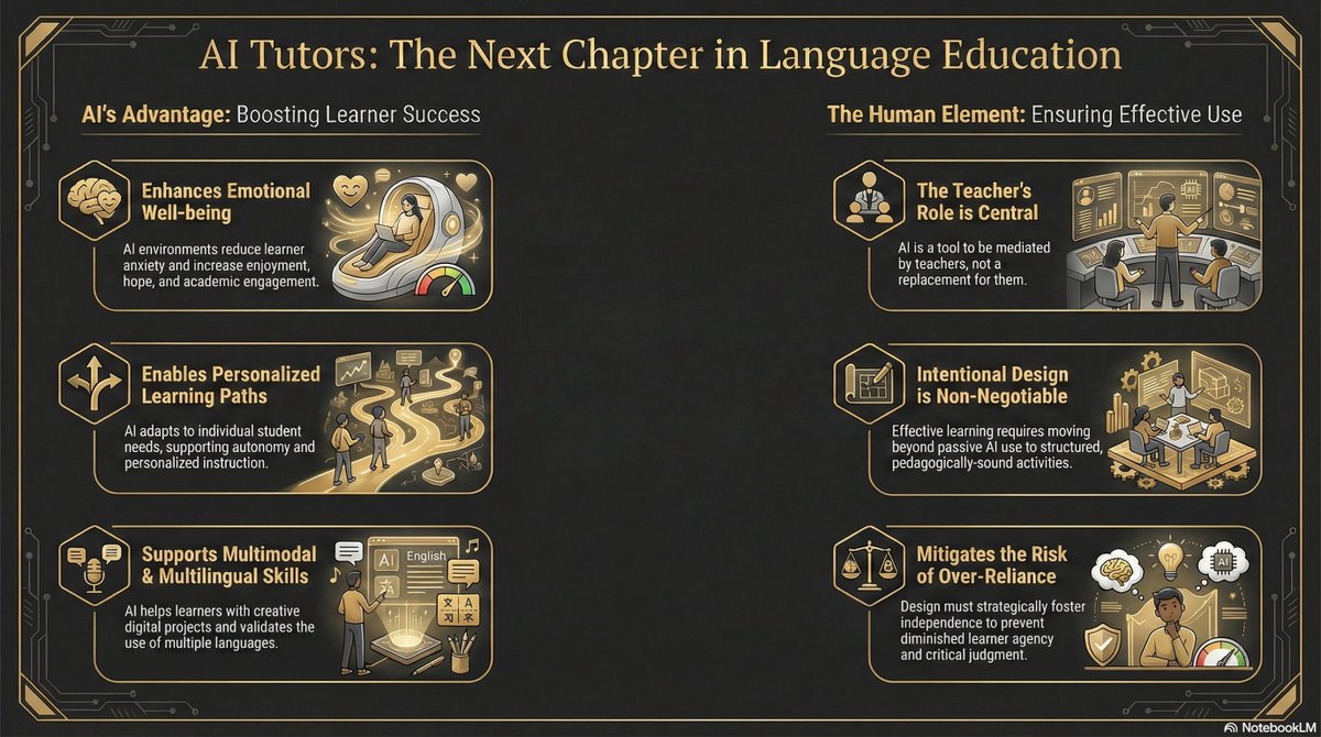 JoannaPitura's tweet photo. Themes in GenAI-assisted language learning and teaching research this week (9th-16th January)
#AIEd #EdTech #LanguageLearning #ELT #GenAI
#L2writing #FeedbackLiteracy #StudentEngagement #TeacherEducation #Microlearning
#Translanguaging #Multimodality #SelfRegulatedLearning #TPACK https://t.co/08rJDGfsEW