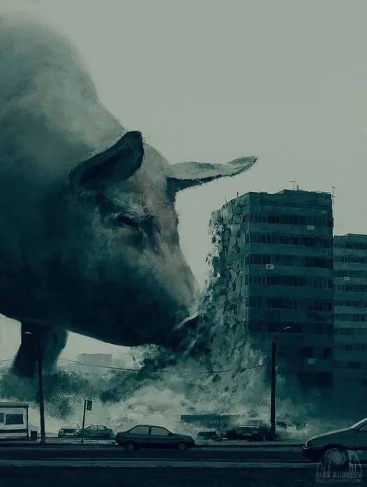 Антивоенный плакат болгарского художника.
"Русский в Украине"