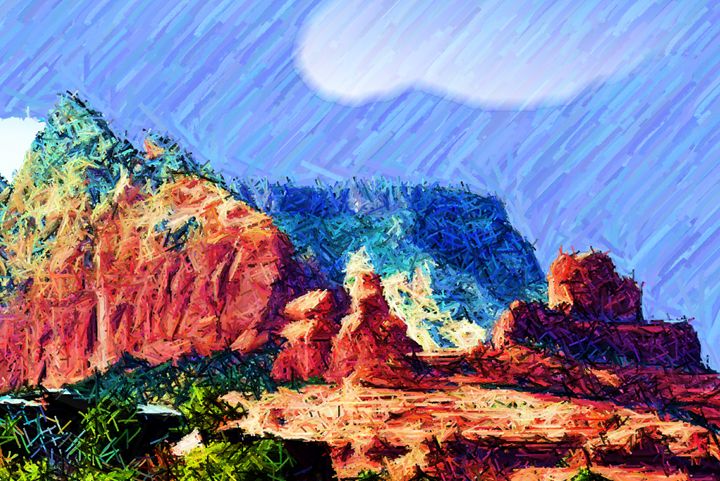Art of the Day! "Rain on Red Rock". Buy at: ArtPal.com/drcommunicator…