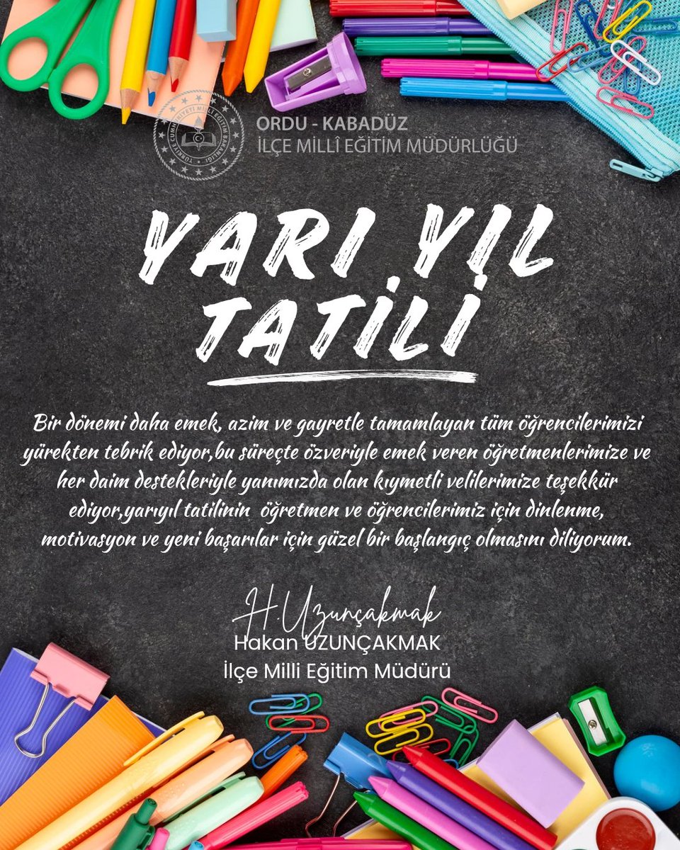 📖📚📝💼🖊
Bir dönemi daha emek ve azimle tamamlayan öğrencilerimizin sevincini paylaşıyor, onlara yol gösteren öğretmenlerimizin ve her zaman destek olan velilerimizin huzur dolu bir tatil geçirmelerini diliyoruz.

✨ Herkese iyi tatiller! ✨