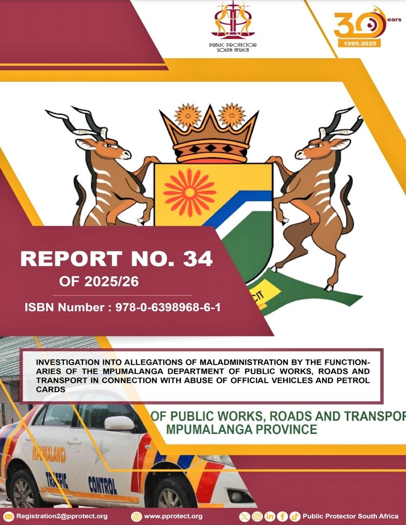 PublicProtector's tweet photo. Furthermore the HOD has been instructed to institute appropriate disciplinary action against officials implicated for the resultant financial loss to the department.
Full report here: https://t.co/sfJfw3gwJO
#PPSAReports #PPSAImpact #PPSA30years https://t.co/t63OIaXKwU