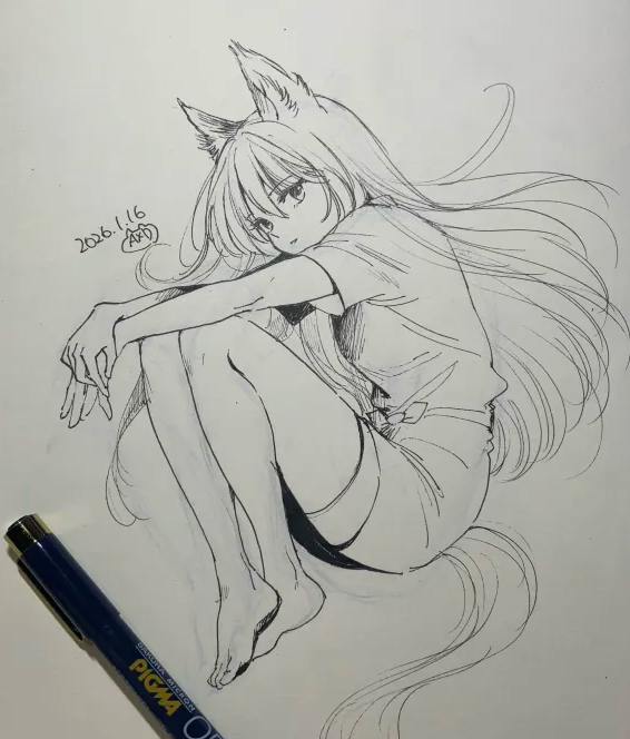 1日1絵 #アナログイラスト