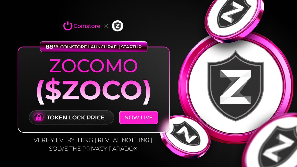 The 88th Coinstore Launchpad | Startup - ZOCOMO($ZOCO) NOW LIVE!  https://t.co/2uJ3ovAtWJ ⭐Zocomo — Provable KYB/KYC Every fintech/crypto app  today is a compliance honeypot. Zocomo makes KYB/KYC privacy-preserving and  audit-ready by combining zkTLS (