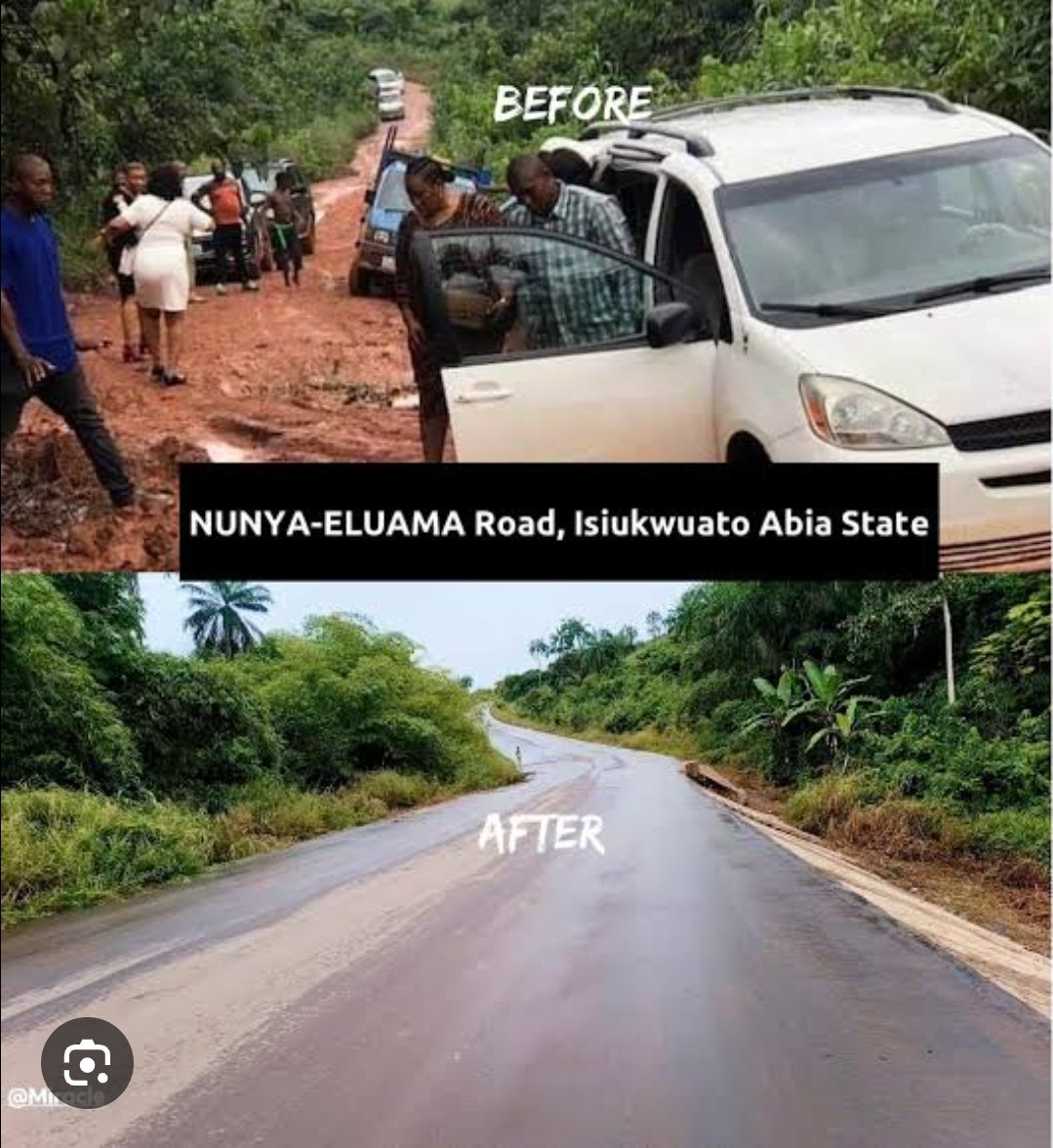 Benking443's tweet image. This is Nunya-Eluama Road, Isuikwuato, Abia State, before and After Alex Otti took over.

This is an 11.5km road Orji Uzor Kalu and Okezie Ikpeazu abandoned, despite being a major road. 

Like I said, OUK must be retired in 2027 for daring to tamper with Abia Godsent. #RetireOUK